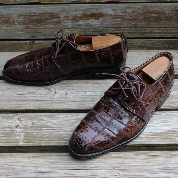 Genuine Crocodile Skin Patchwork Derby, David Eden, Men's 8.5 US, EUC - Picture 15 of 15